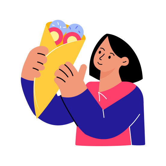 Burrito Delivery, Food, Meal, Wrap, Fast Food illustration