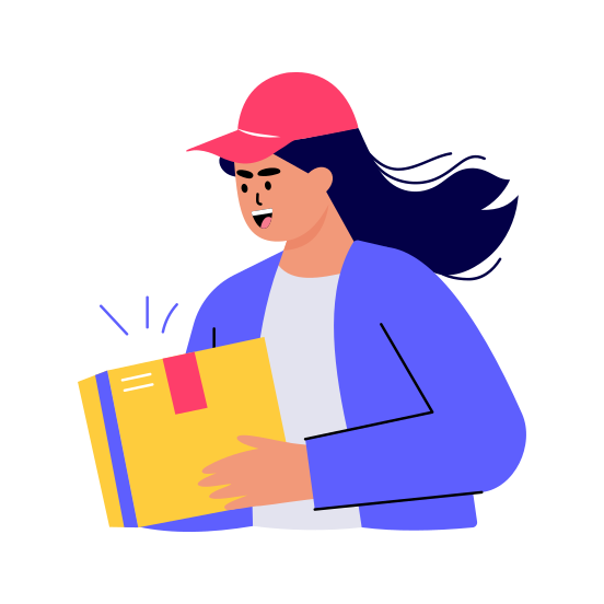 Courier Delivery, Logistic, Parcel, Service, Shipping illustration