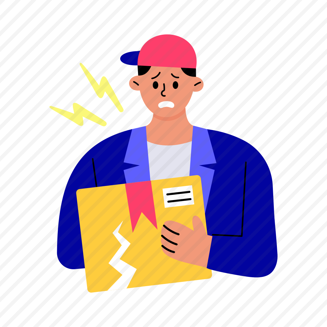 Damaged Parcel, Broken, Cracked, Fragile, Unhappy, preview