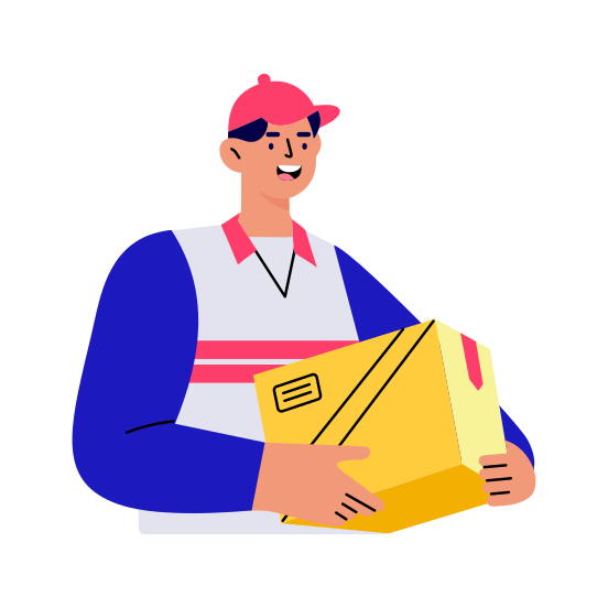 Delivery Boy, Logistics, Service, Courier, Worker, illustration
