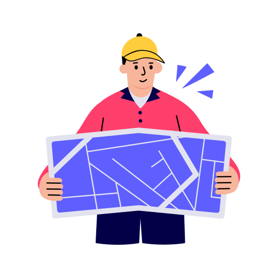 Delivery Route, Map, Directions, Navigation, Location illustration