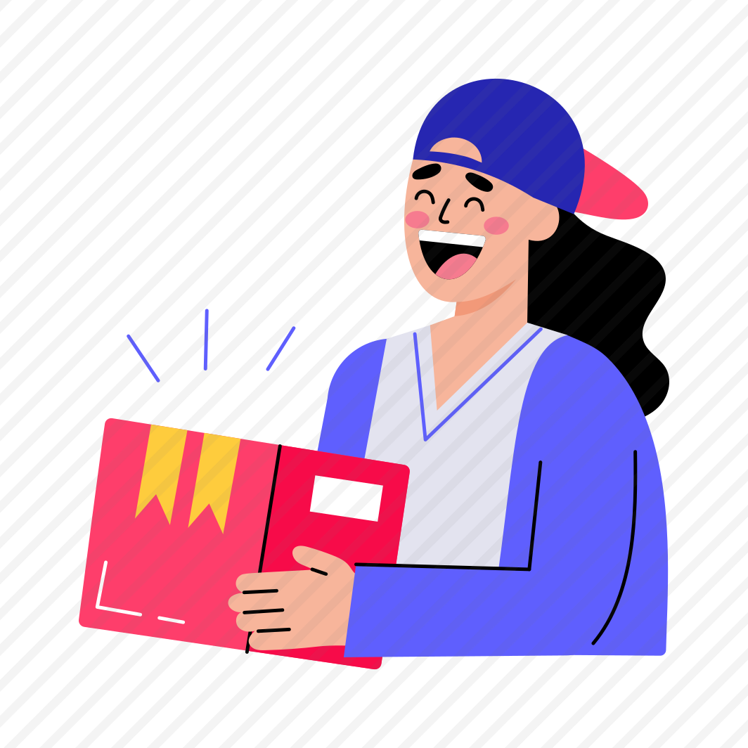 Delivery Woman, Worker, Service, Courier, Smiling preview