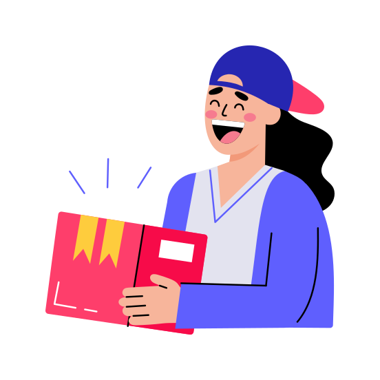 Delivery Woman, Worker, Service, Courier, Smiling illustration