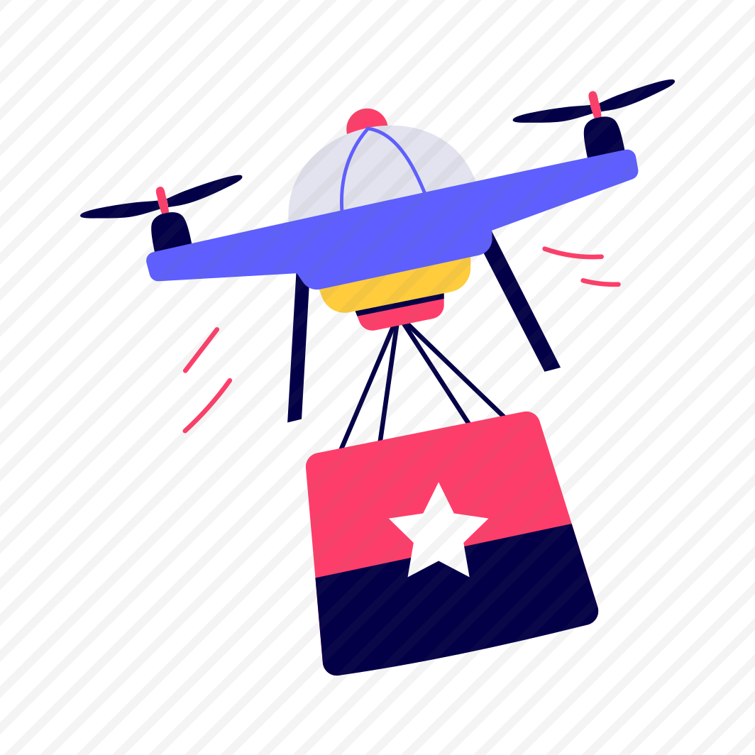 Drone Takeaway, Technology, Innovation, Shipping, Package preview