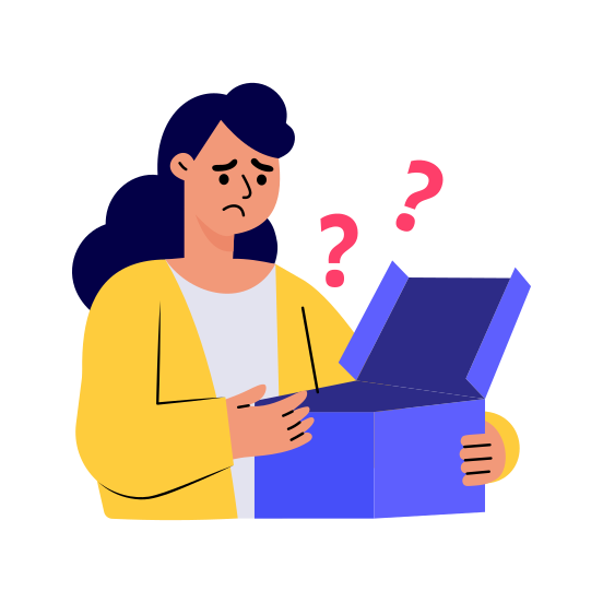 Empty Parcel, Package, Delivery, Order, Sad illustration