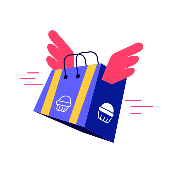 Fast Delivery, Shipping, Shopping Bag, Service, Parcel illustration