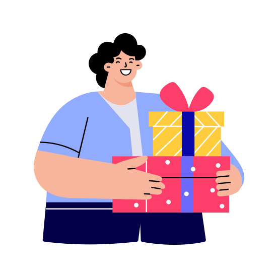 Gift Delivery, Presents, Surprise, Hampers, Packages illustration
