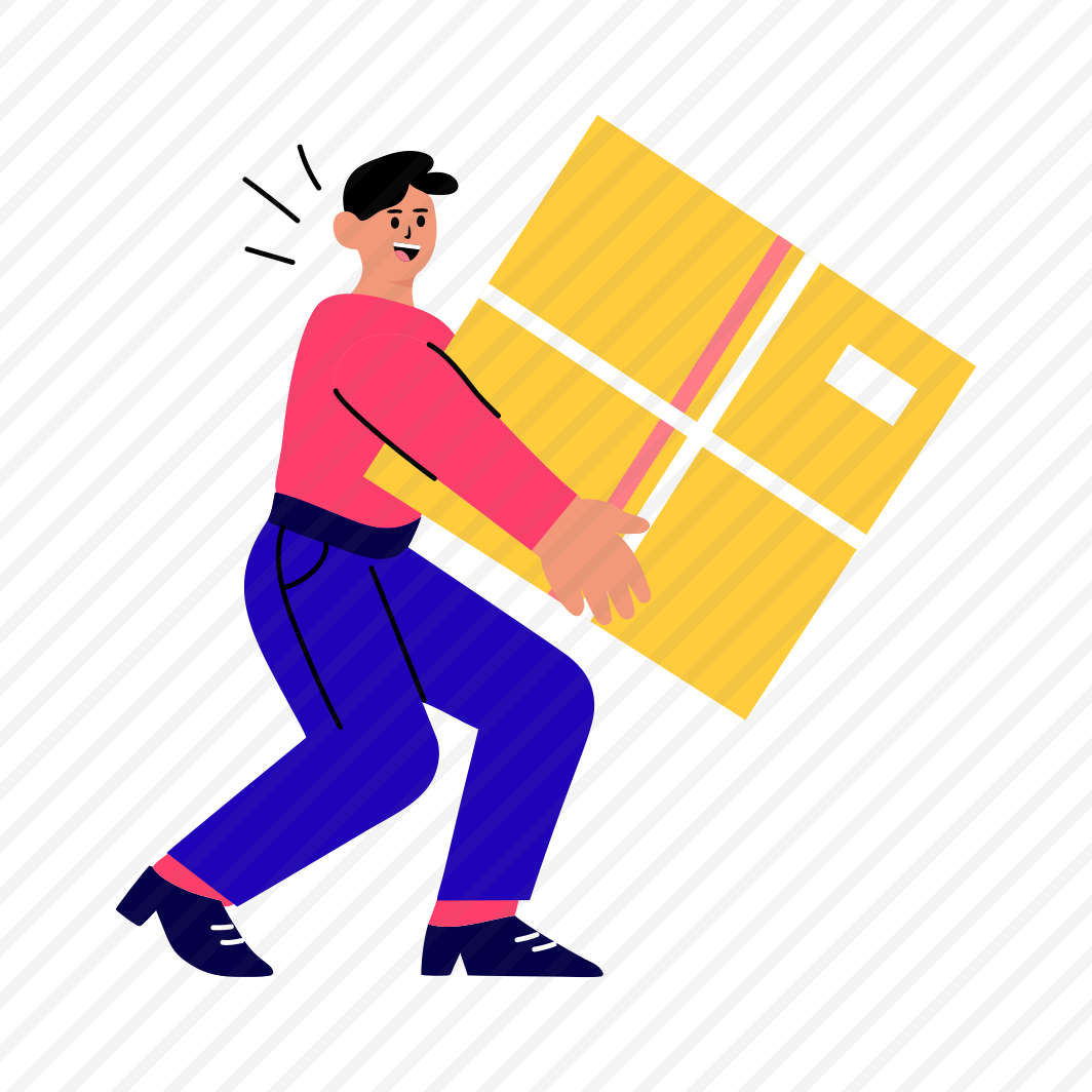 Heavy Courier, Struggling, Carrying, Parcel, Logistic, preview