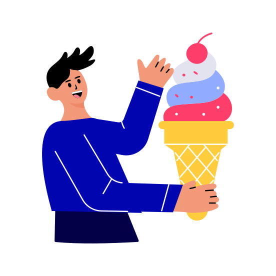 Ice Cream, Sweet, Dessert, Confectionery, Food illustration