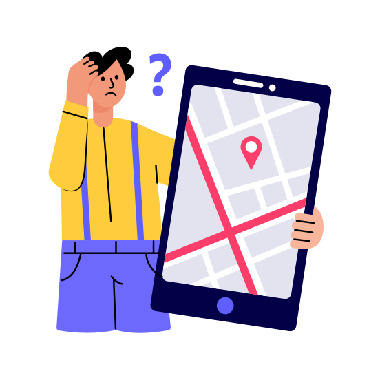Lost Location, Confused, Navigation, Map, Gps, illustration