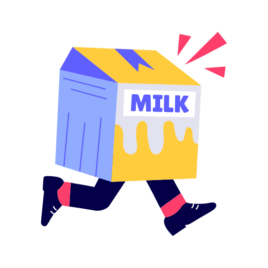Milk Delivery, Running, Dairy, Grocery, Service illustration