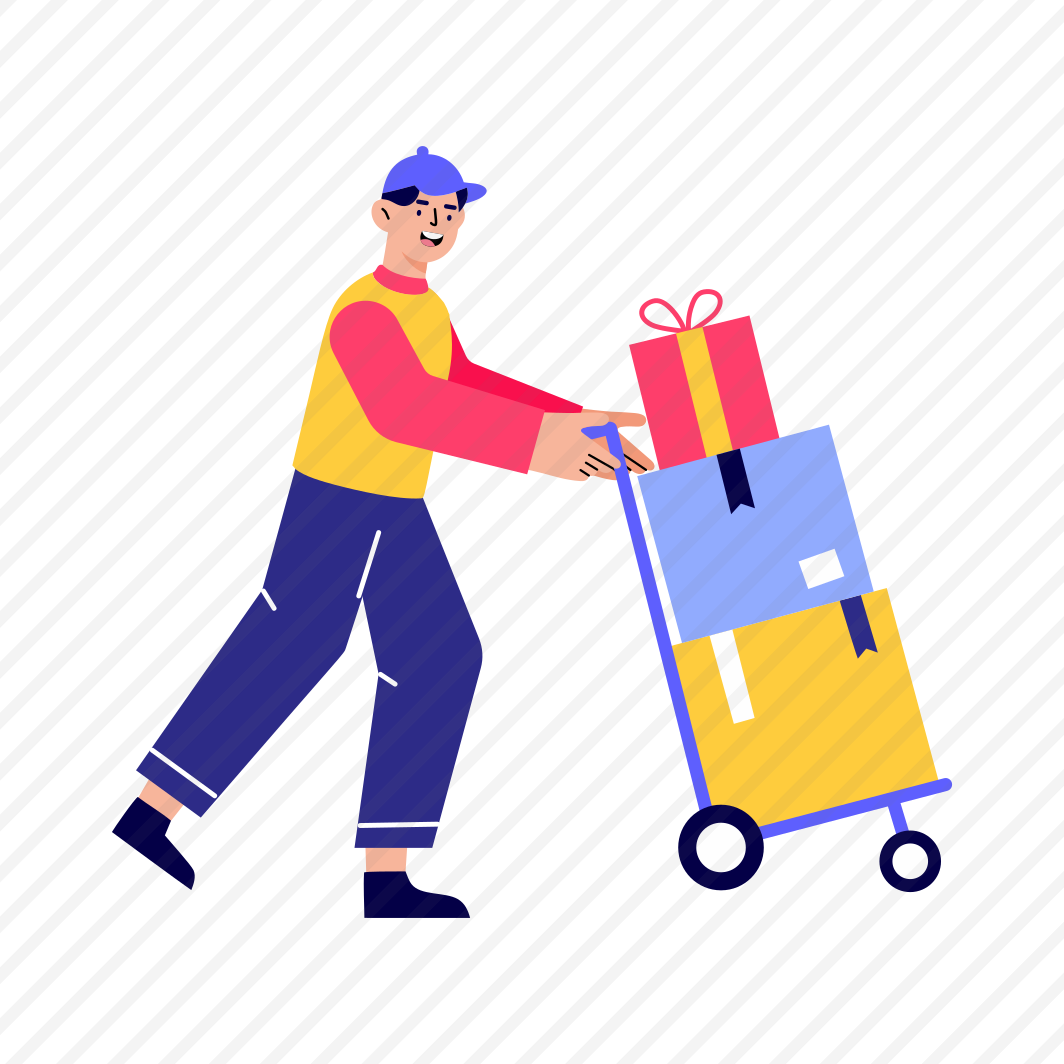 Shipping, Delivery, Logistic, Worker, Cart preview