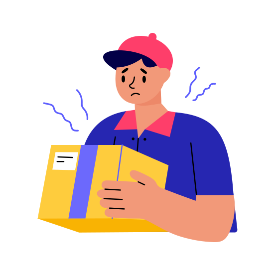 Wrong Delivery, Worried, Mistake, Misplaced, Unhappy illustration