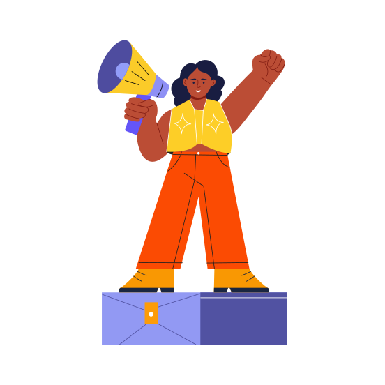 Advocacy, Protest, Demonstration, Empowerment, Speaking illustration