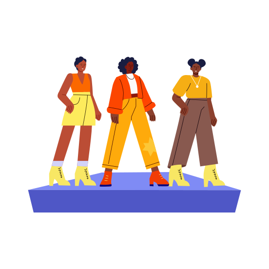 Beauty Standards, Fashion, Elegance, Multicultural, Modelling illustration