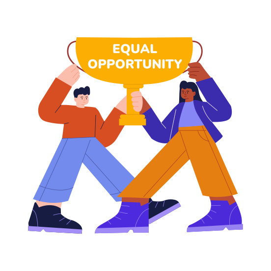 Equal Opportunity, Equity, Rights, Fairness, Diversity illustration