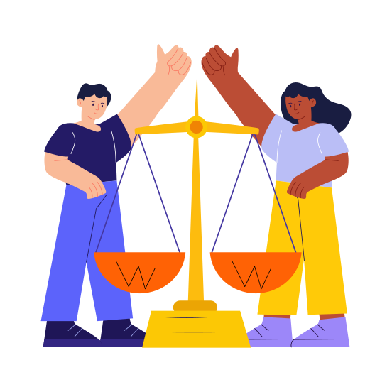 Gender Equality, Fairness, Justice, Rights, Equity illustration