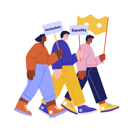 Inclusion, Protesting, Marching, Activism, Rights illustration