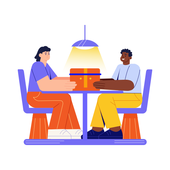 Intercultural, Multicultural, Friends, Conversation, Talk illustration