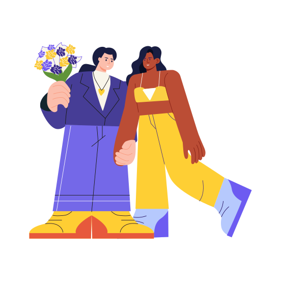 Love Freedom, Lesbian, Rights, Equality, Couple illustration