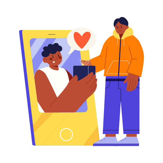 Offering Gift, Present, Surprise, Friends, Best Friends illustration