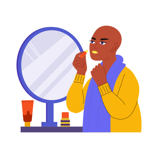 Self Acceptance, Bald, Identity, Reflection, Beauty illustration