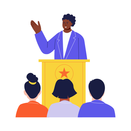 Speech, Conference, Presentation, Speaker, Talking illustration