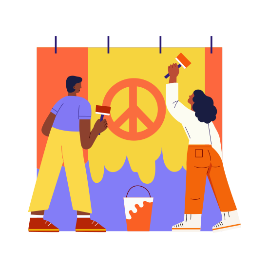 Unity Art, Painting, Peace, Harmony, Artwork illustration