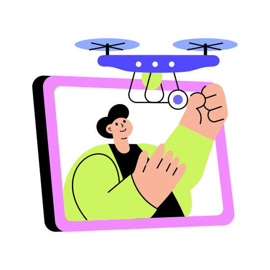 Drone Camera, Quadcopter, Surveillance, Device, Technology illustration
