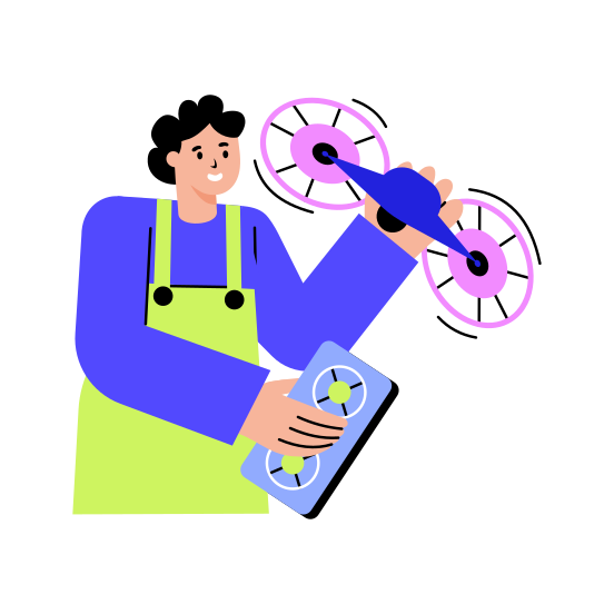 Drone Operator, Quadcopter, Drone Cam, Device, Technology, illustration