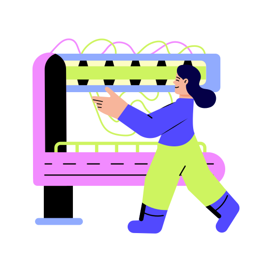 Industrial Machine, Operator, Technician, Worker, Factory illustration