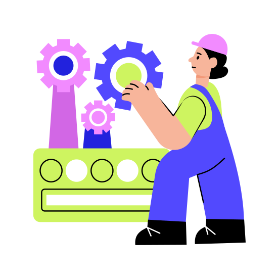 Mechanical Engineer, Worker, Industrial, Factory, Technician illustration
