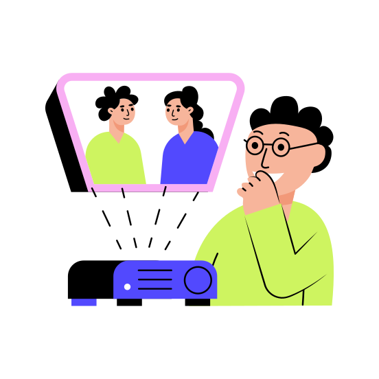 Media Projector, Projection, Multimedia, Entertainment, Watching Movie illustration