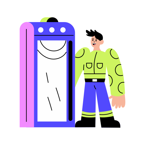 Metal Detector, Walkthrough, Scanning, Entrance, Security illustration