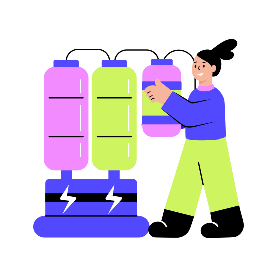 Refuelling, Power, Energy, Battery, Machine illustration
