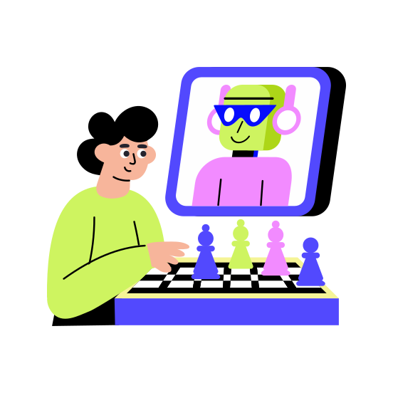 Robot Chess, Game, Playing, Automation, Technology illustration