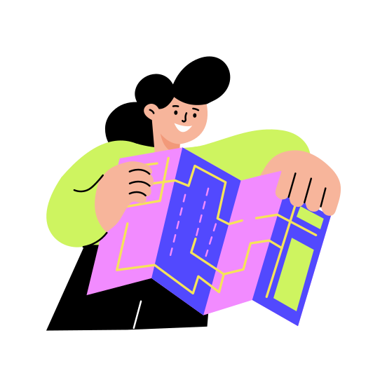 Smart Map, Navigation, Location, Ai, Technology illustration