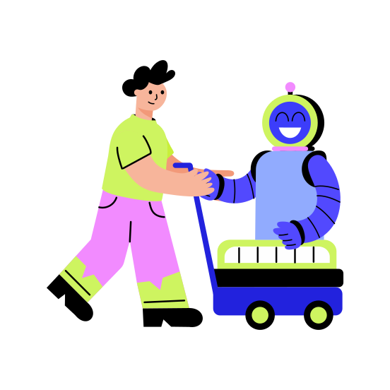 Transporting Robot, Bot, Technology, Ai, Automation illustration