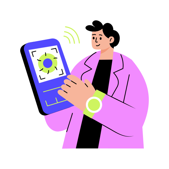 Virtual Diagnosis, Checking, Technology, Scanning, Device illustration