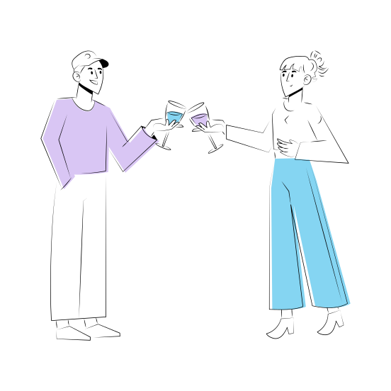 Cheering, Toasting, Celebration, Party, Friendship illustration