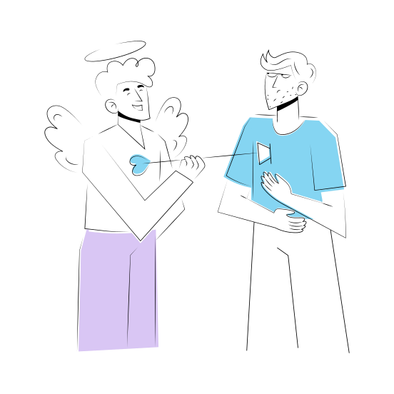 Cupid Friend, Affection, Lovely, Attachment, Best Friends illustration