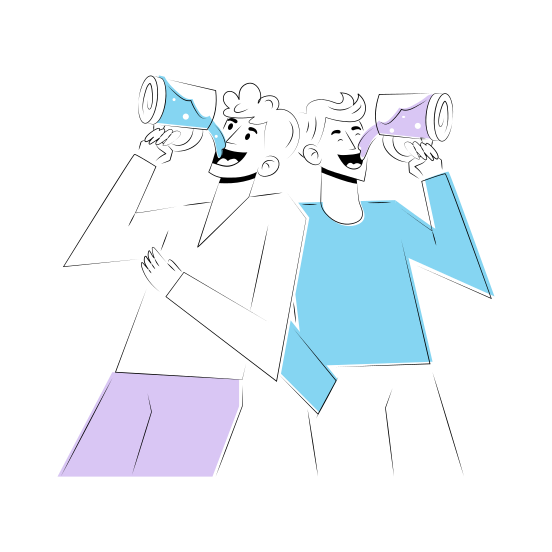 Drinking, Sipping, Celebration, Fun, Friends illustration