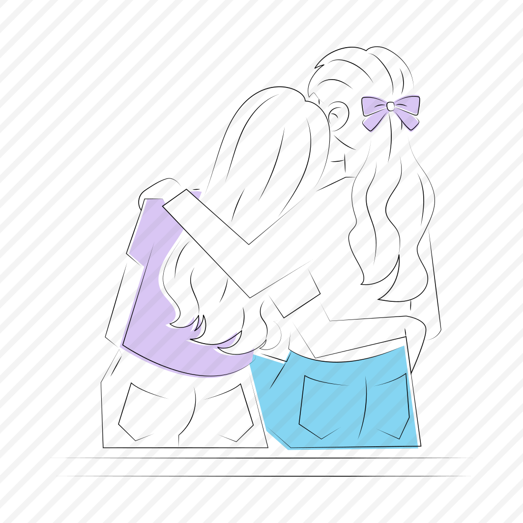 Sitting Together, Hugging, Besties, Friends, Friendship preview