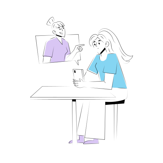 Video Call, Talking, Chatting, Conversation, Friends illustration