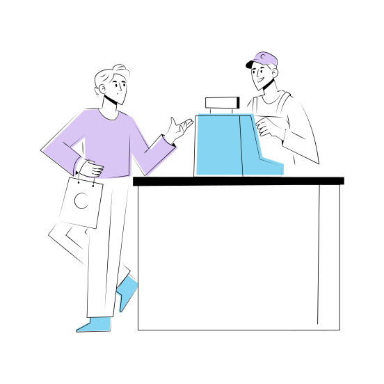 Billing Counter, Payment, Cashier, Buying, Cafe illustration
