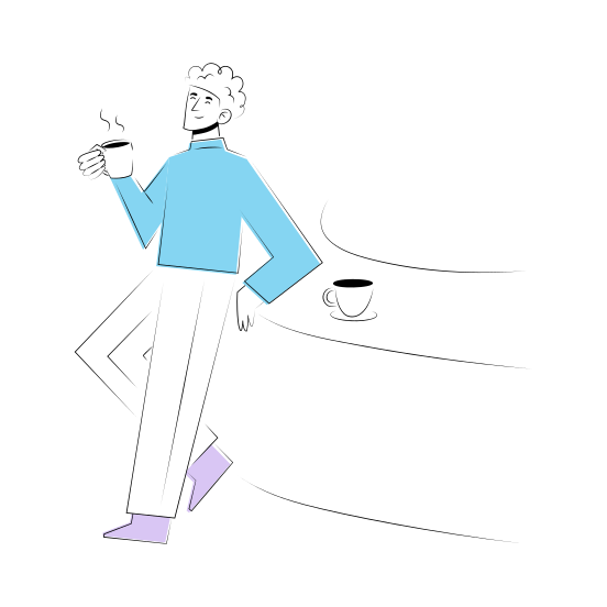 Drinking Coffee, Vibing, Sipping, Addiction, Tea illustration