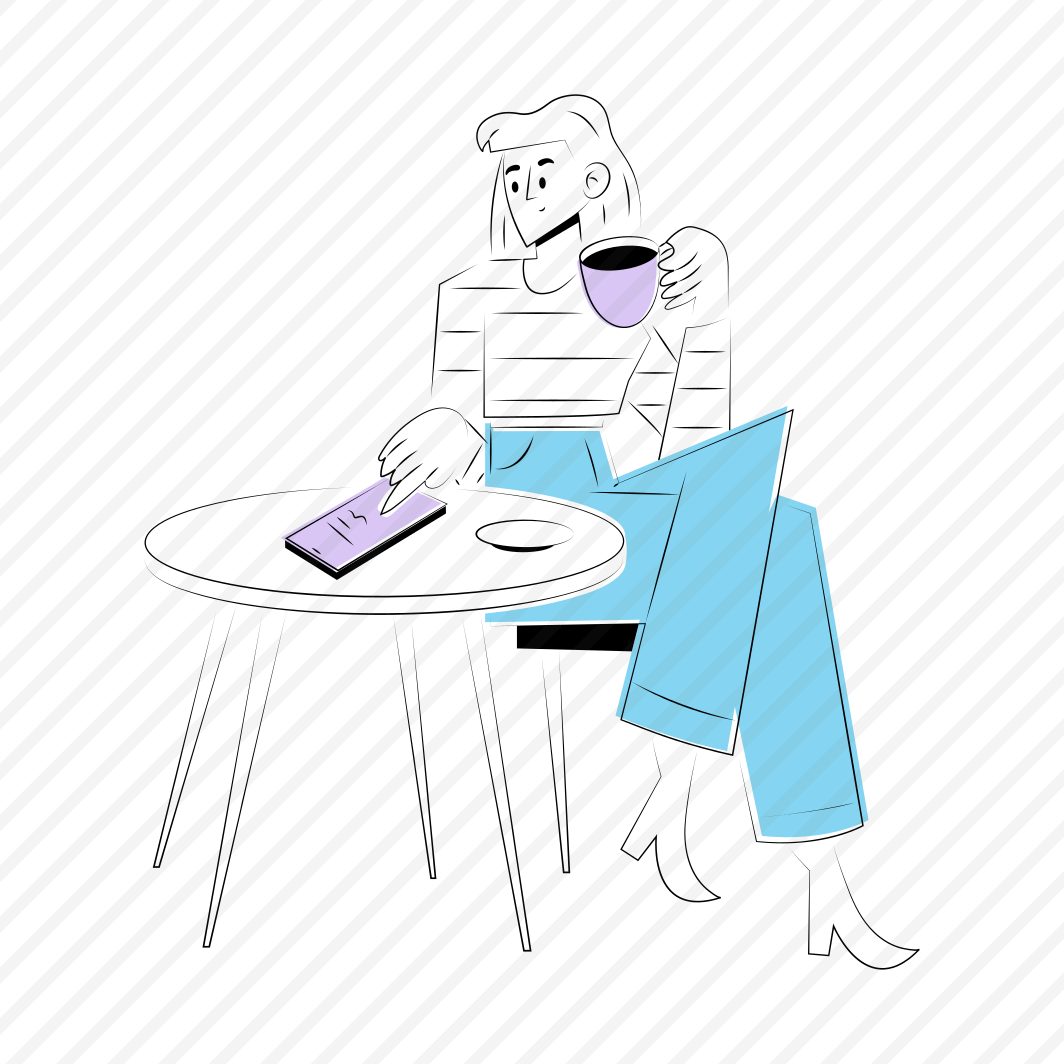 Mobile Chat, Messaging, Texting, Conversation, Drinking Coffee preview