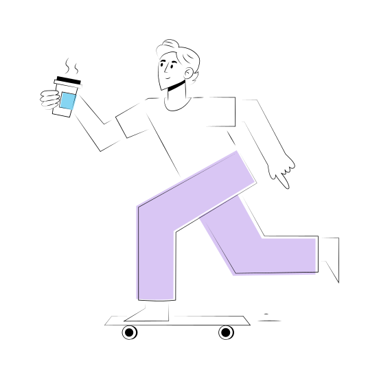 Takeaway Coffee, Drink, Beverage, Skating, Holing Coffee illustration