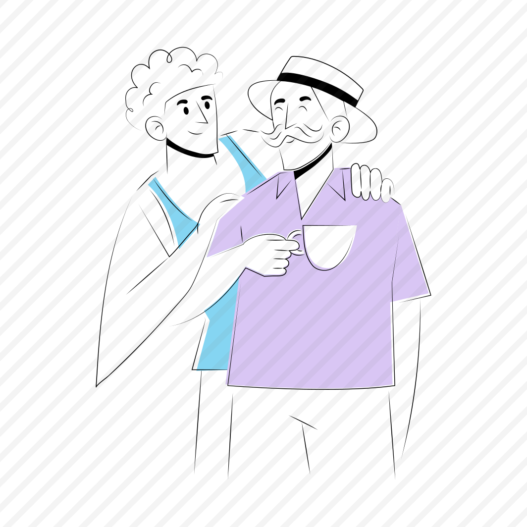 Talking, Grandfather, Conversation, Happy, Drinking Coffee preview