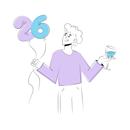 Birthday Celebration, Party, Enjoy, Fun, Happy illustration